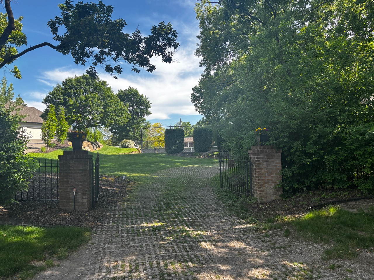 Brick gate entrance to the studio grounds